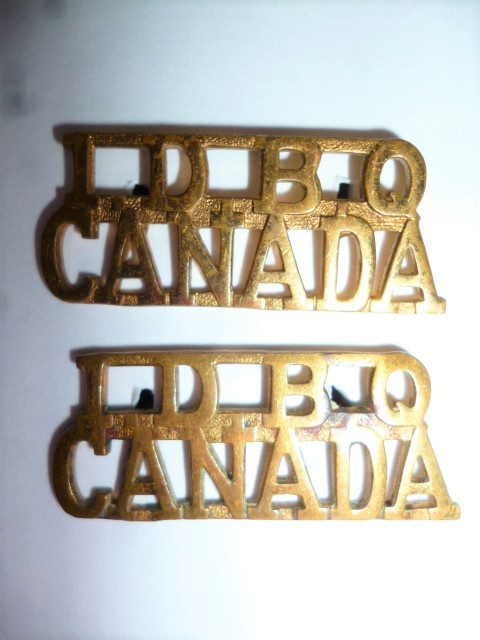 38-2, 1st Depot Battalion, 1st Quebec Regiment. Shoulder Title Pair